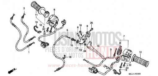 LEVIER DE GUIDON/COMMUTATEUR/CABLE CBR600FV de 1997